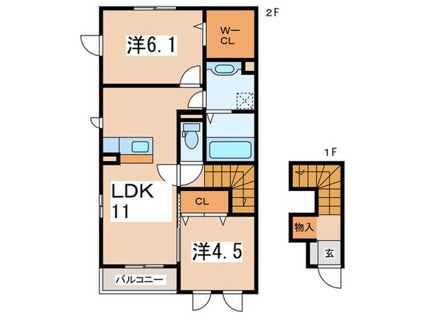 ボンジュール相模大野Ｂの物件間取画像